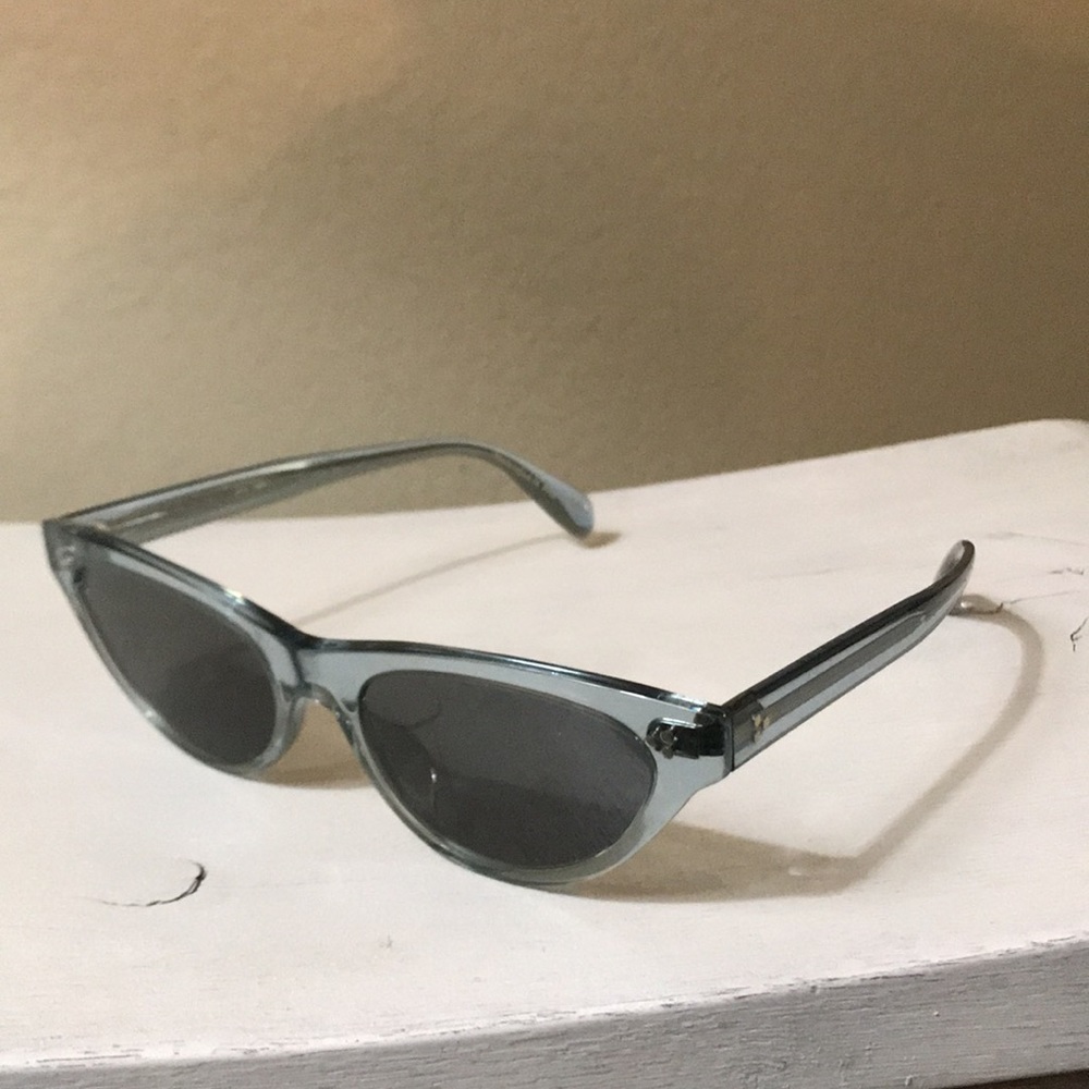 Oliver Peoples Zasia Transparent Gray Cat-Eye Sunglasses with Dark Gray Lenses
